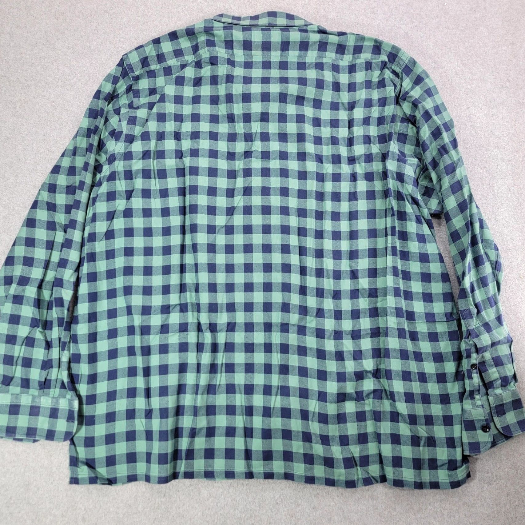 Hamilton Hamilton Shirt Mens 3XL Green Blue Gingham Check Long Sleeve Button Front Size US XXL / EU 58 / 5 - 5 Thumbnail