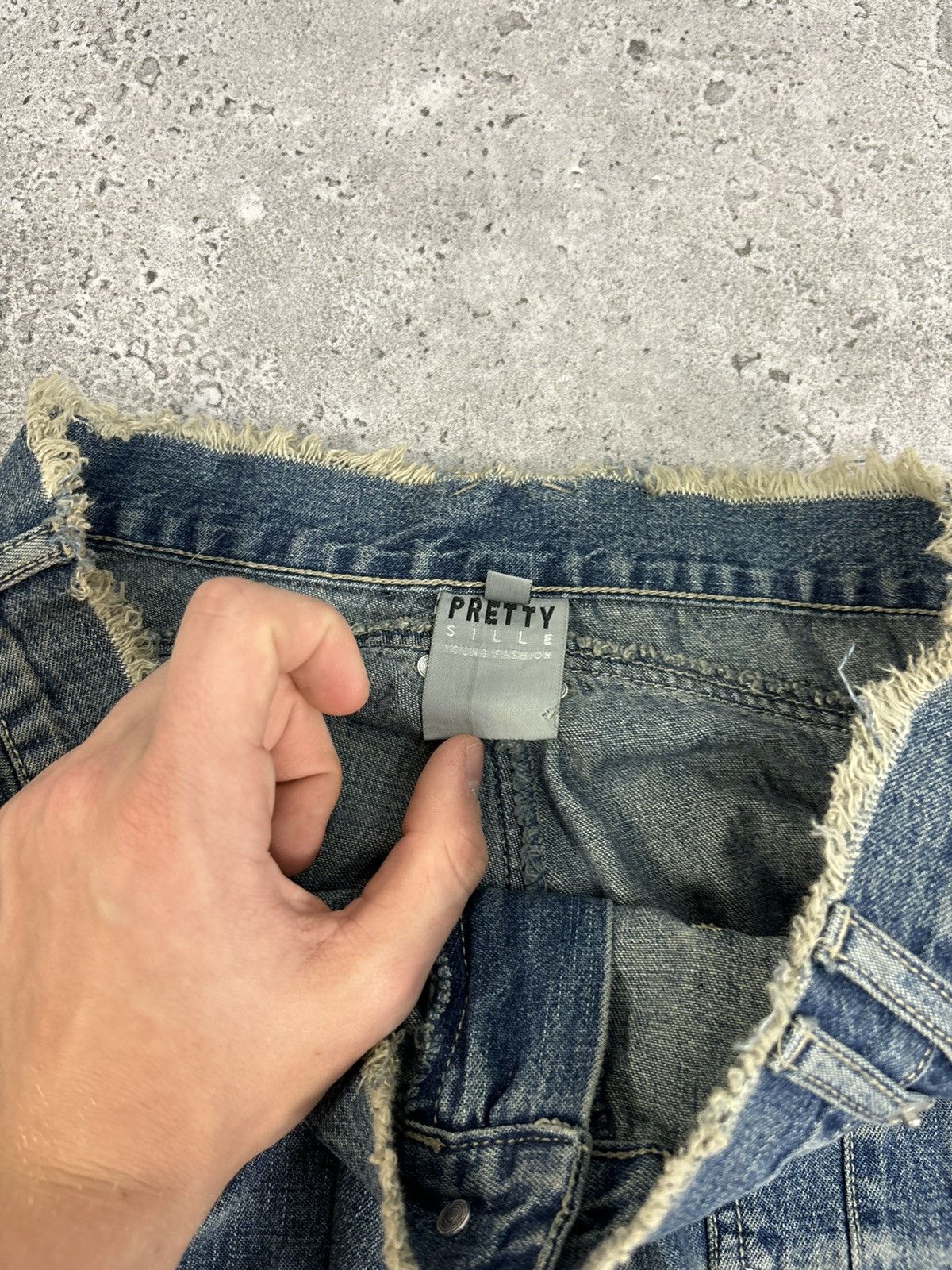 Japanese Brand × Vintage Archive Japanese Distressed Faded Fur Denim Pants Wideleg Size 30" / US 8 / IT 44 - 6 Thumbnail