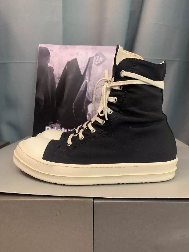 Rick Owens Rick Owens Satin High Top Black and White Sneakers Size US 8 / EU 41 - 2 Thumbnail