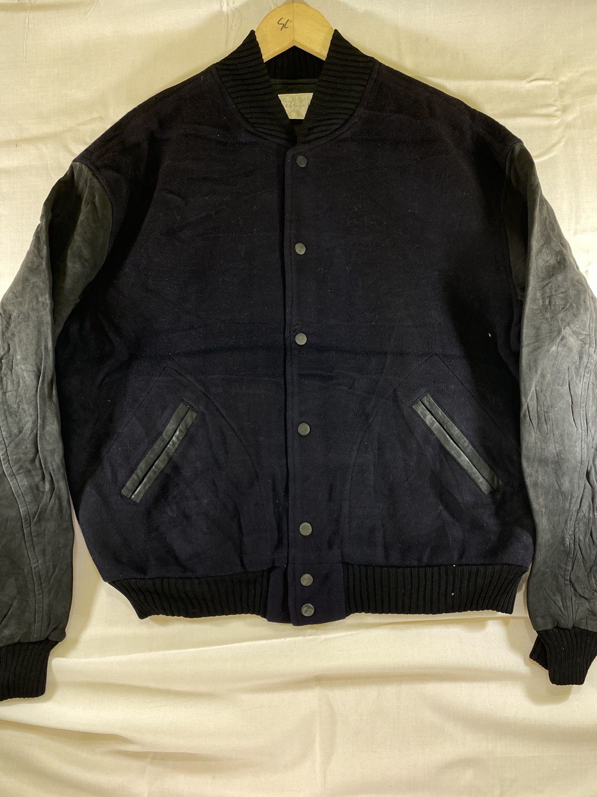 Y's ys bis varsity leather sleeve bombers jacket Size US M / EU 48-50 / 2 - 1 Thumbnail