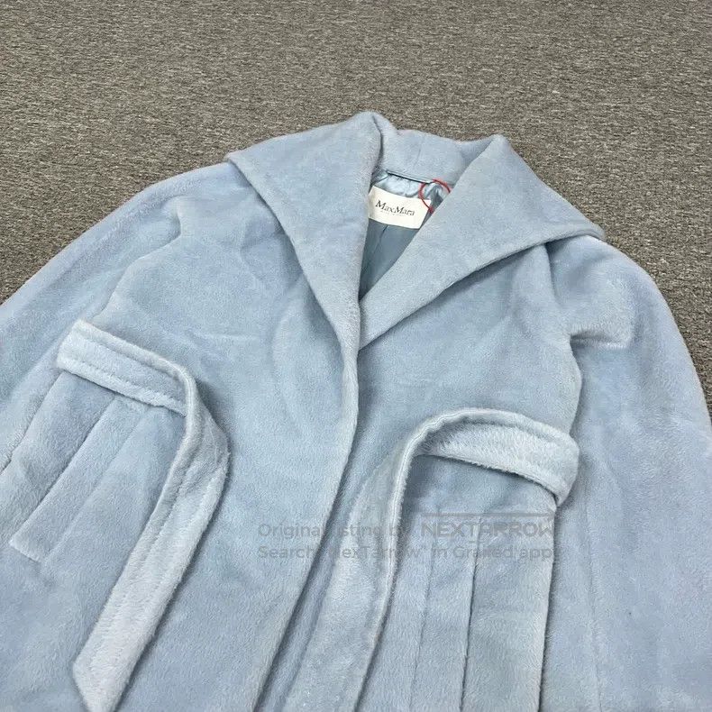 Max Mara Max Mara Alpaca Wool Baby Blue Overcoat Size XS / US 0-2 / IT 36-38 - 4 Thumbnail