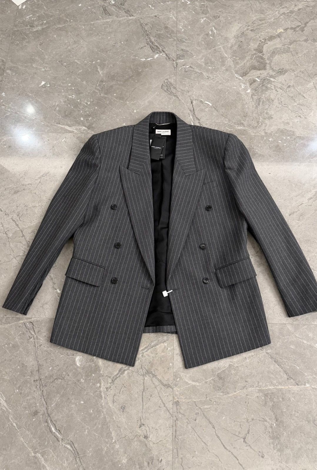 Saint Laurent Paris Saint Laurent 2024 Runway Flannel Double-Breasted Men’s Suit Size 52S - 3 Thumbnail