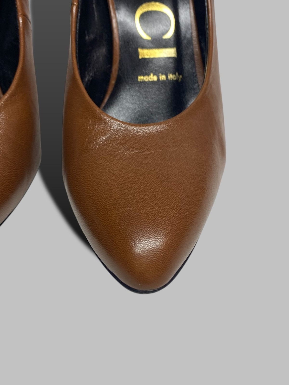 Gucci Gucci Brown Leather Blanca Pointed Toe Pump Heels RRP 700$ Size US 7 / IT 37 - 4 Thumbnail