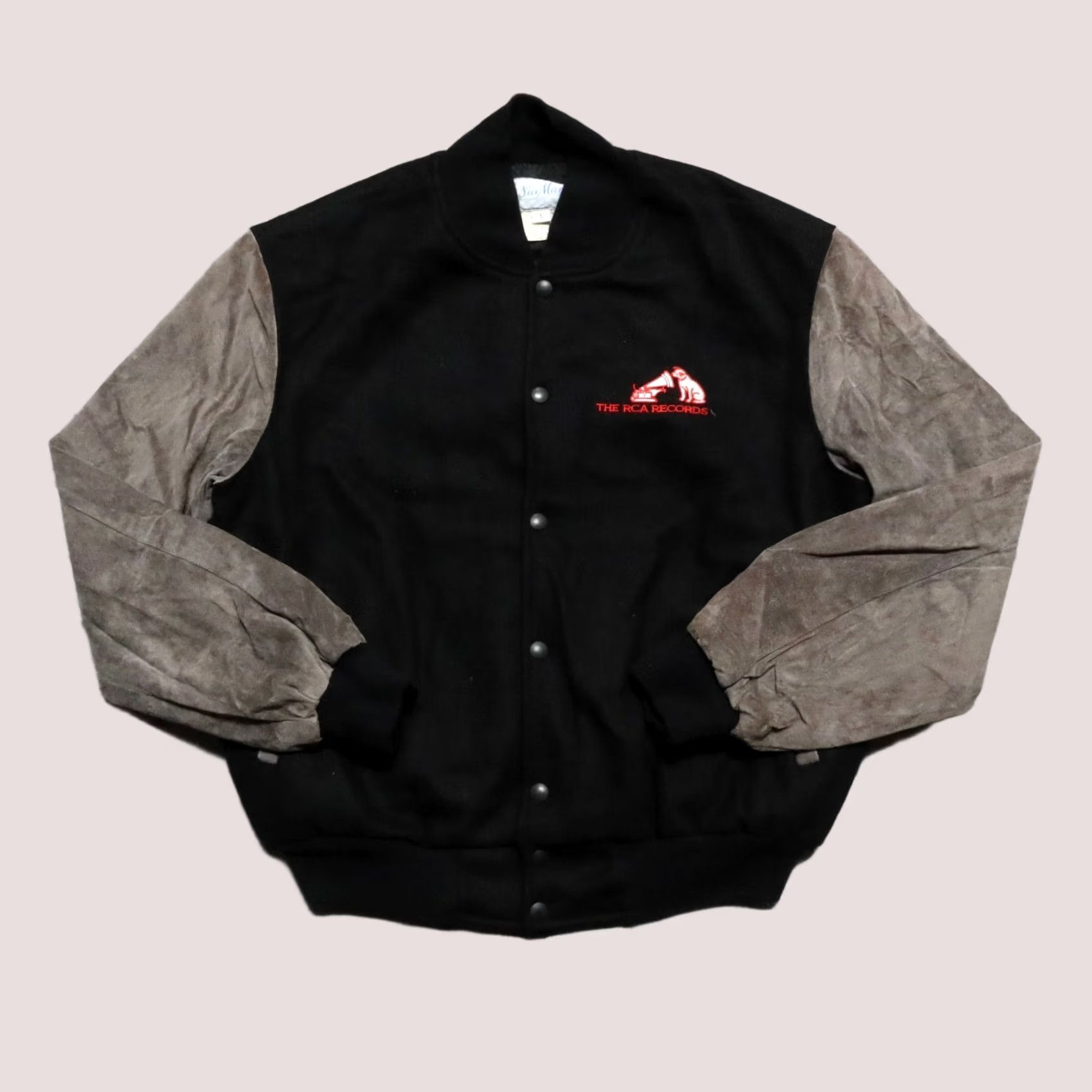 Vintage VINTAGE RCA Records Suede Leather Bomber Jacket Mens L Black Leather Bomber Jacket 24" Chest 24" Length 20" Shoulders 26" Sleeve Size US L / EU 52-54 / 3 - 1 Thumbnail