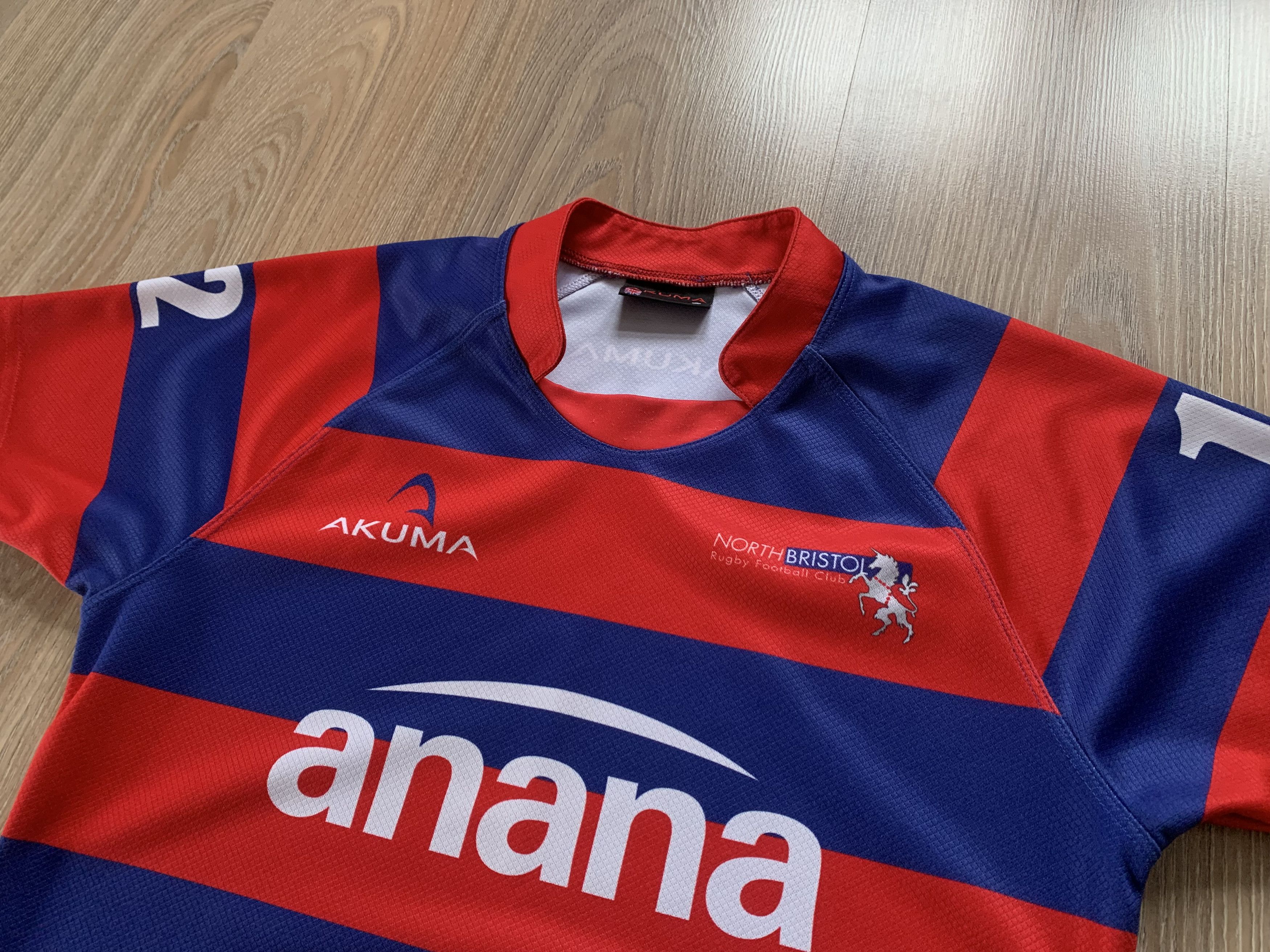 Sports Specialties Akuma North Bristol RFC Striped Rugby Jersey #12 Size US S / EU 44-46 / 1 - 4 Thumbnail