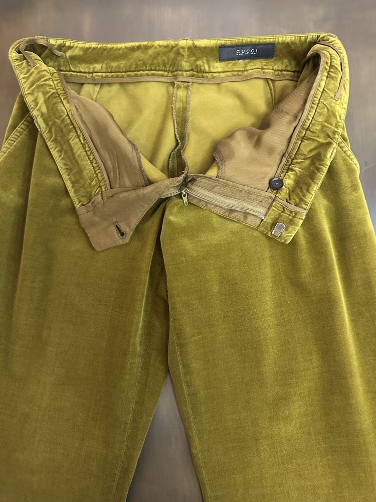 Gucci Vintage Gucci Velvet Olive Gold Trousers Pants Size 34" / US 12 / IT 48 - 4 Thumbnail
