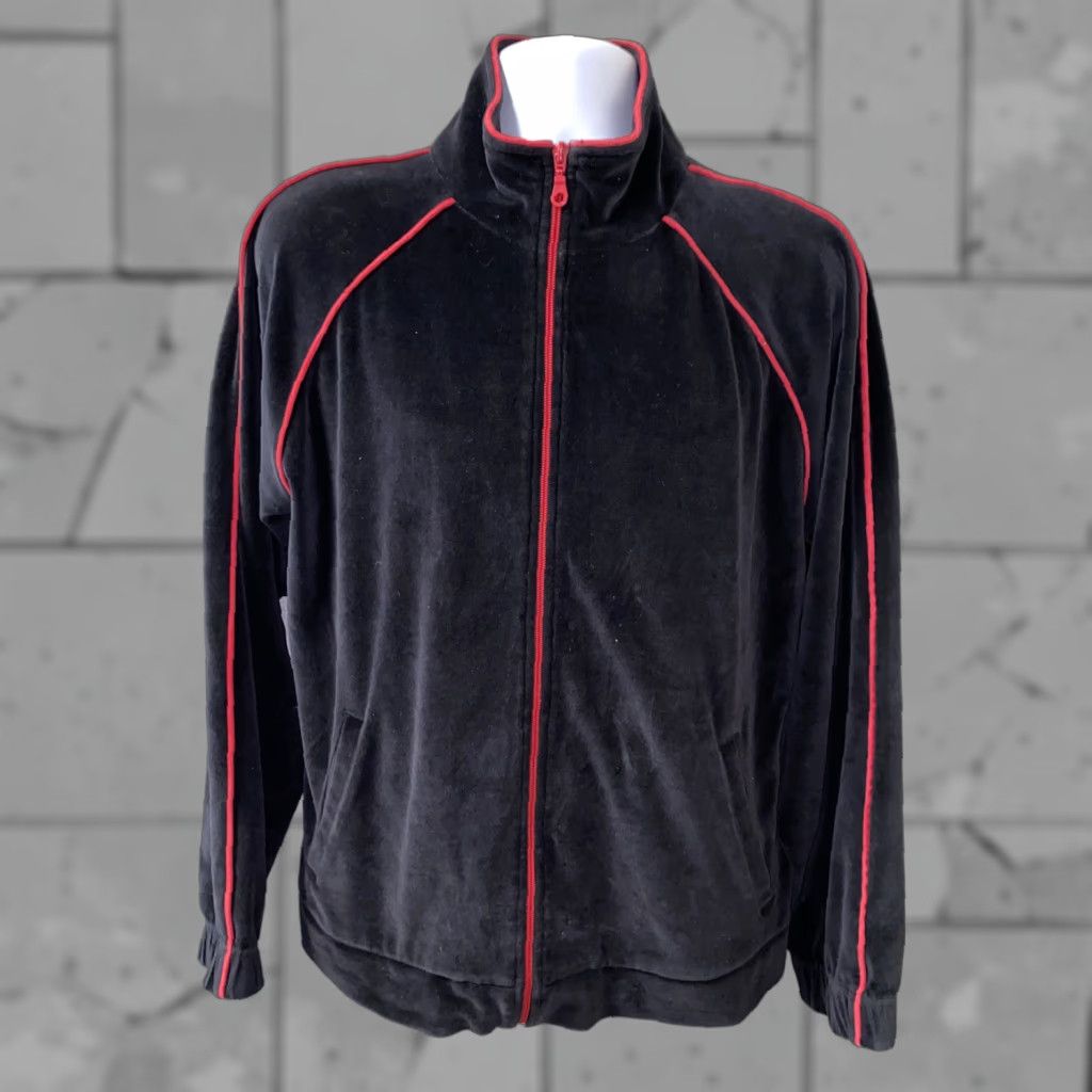 Roundtree & Yorke Vintage Roundtree & Yorke Mens Black/Red Velour Hip Hop Track Jacket Size M Size US M / EU 48-50 / 2 - 1 Thumbnail