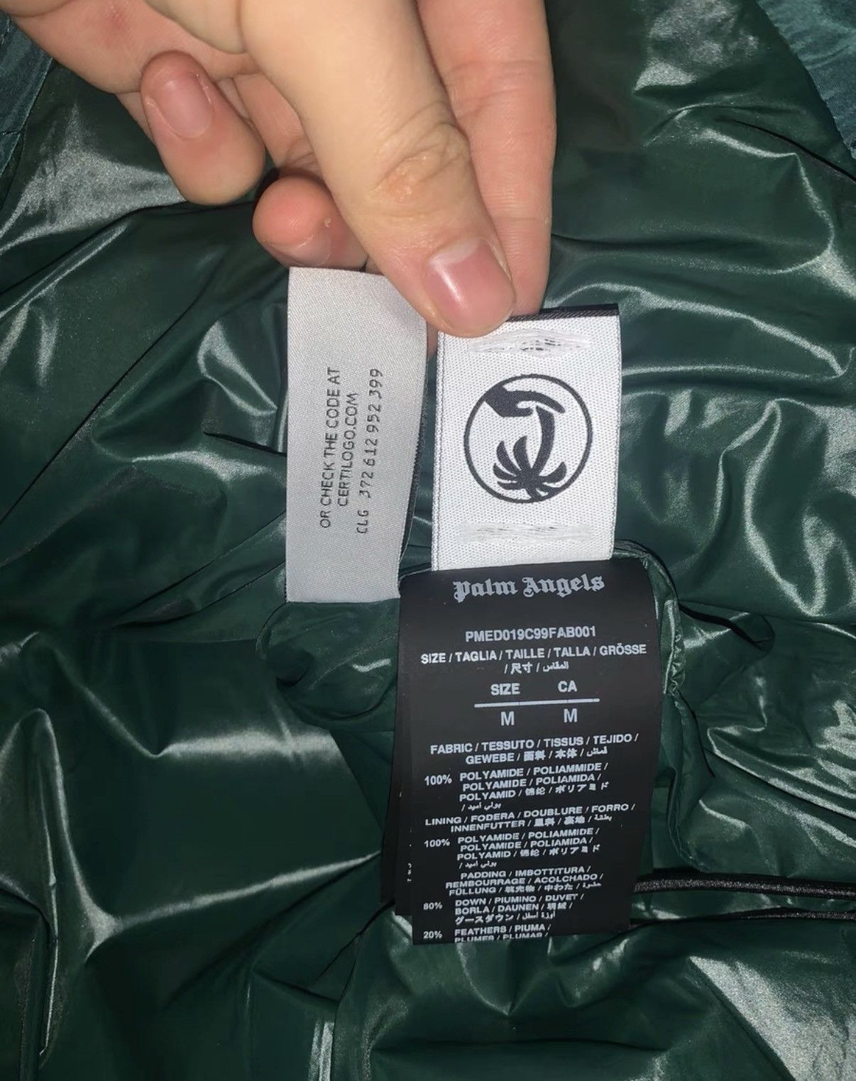 Palm Angels Brand new with tags, PALM ANGELS FW22 down jacket Size US M / EU 48-50 / 2 - 6 Thumbnail