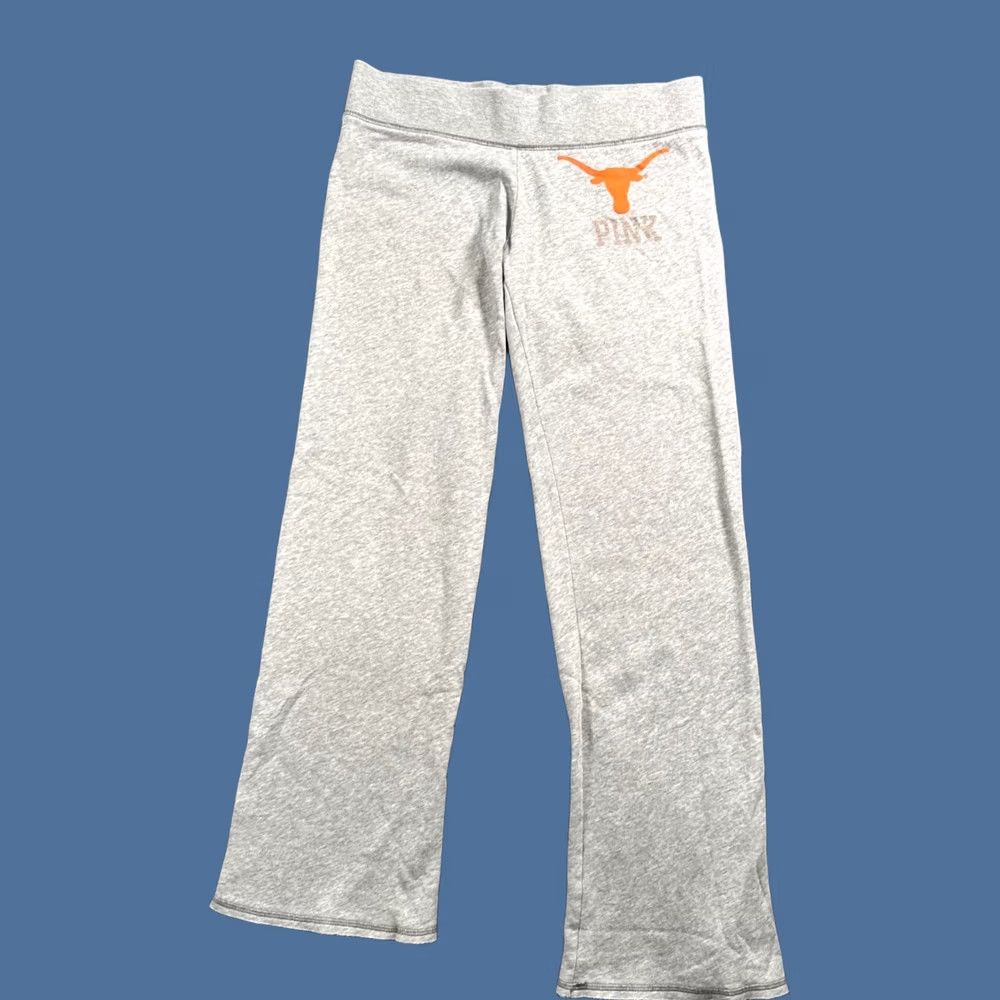 Vintage VINTAGE PINK UT Longhorns Sweatpants Womens M Gray Wide-Leg Y2K Lounge Victoria's Secret PINK Track Pants Women Mens النفس Size 32" / US 10 / IT 46 - 1 Thumbnail