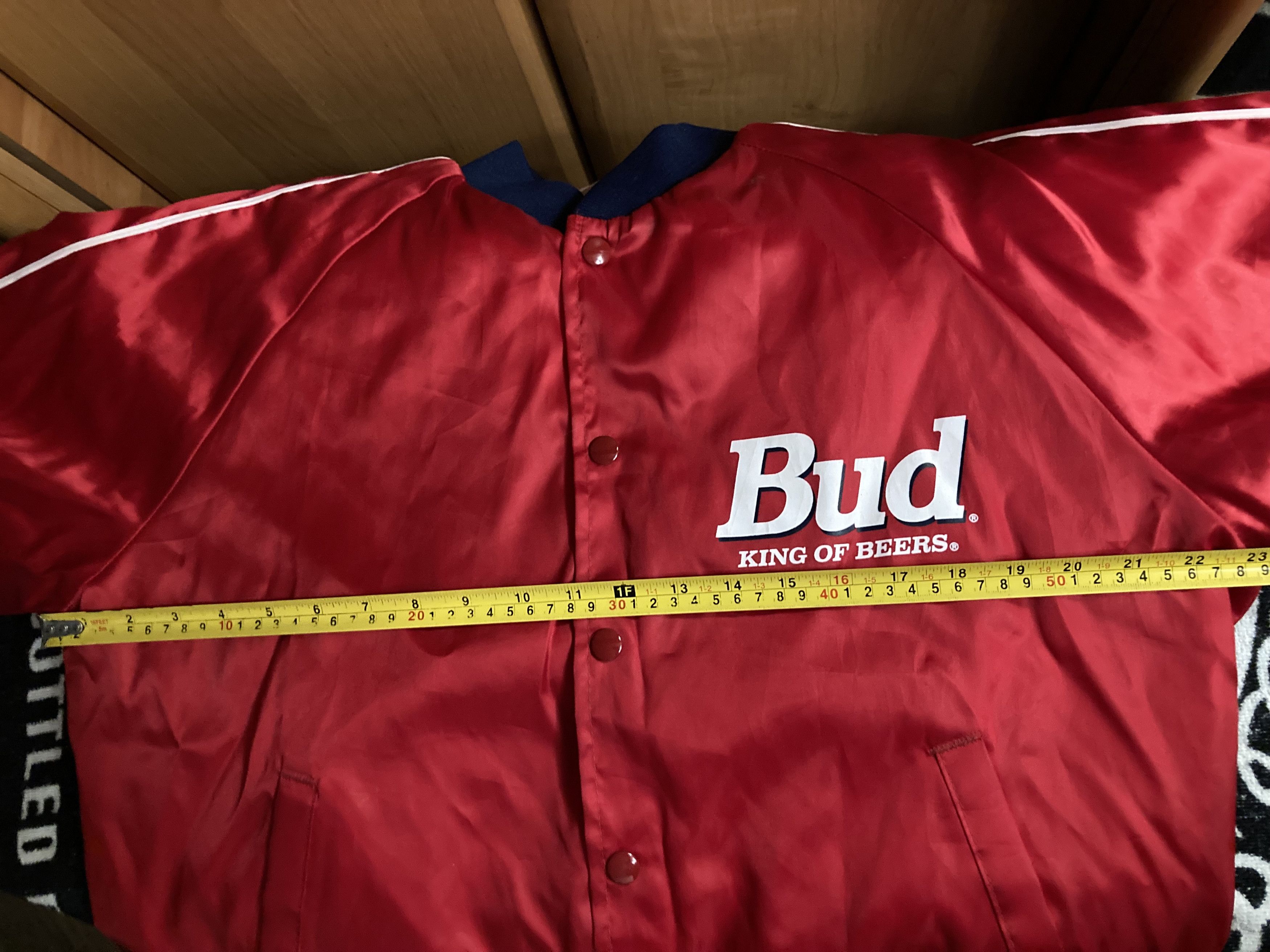 Budweiser Vintage 90-s Budweiser red satin bomber jacket Size US L / EU 52-54 / 3 - 7 Thumbnail