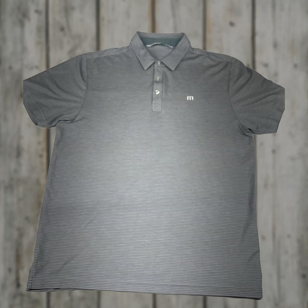 TravisMathew Travis Mathew Men Polo Shirt Striped Gray Embroidered Monarch Beach Golf Short Sleeve Size L Size US L / EU 52-54 / 3 - 1 Thumbnail