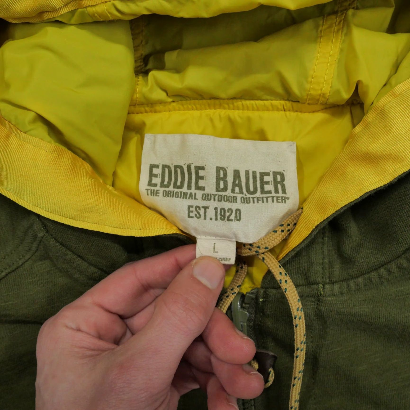 Eddie Bauer VINTAGE Eddie Bauer Jacket Mens L Green Yellow Reversible Hooded Military Outdoor 80s Size US L / EU 52-54 / 3 - 5 Thumbnail