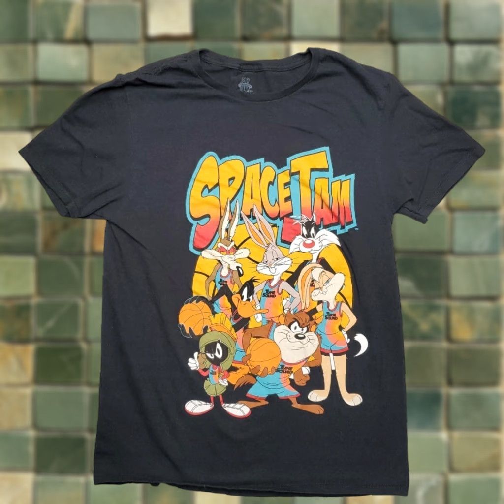 Vintage Space Jam Shirt Mens M Black Tune Squad Looney Tunes Bugs Bunny Taz Sylvester Daffy Duck Crew Neck Short Sleeve Vintage Retro Graphic Print Size US M / EU 48-50 / 2 - 1 Thumbnail