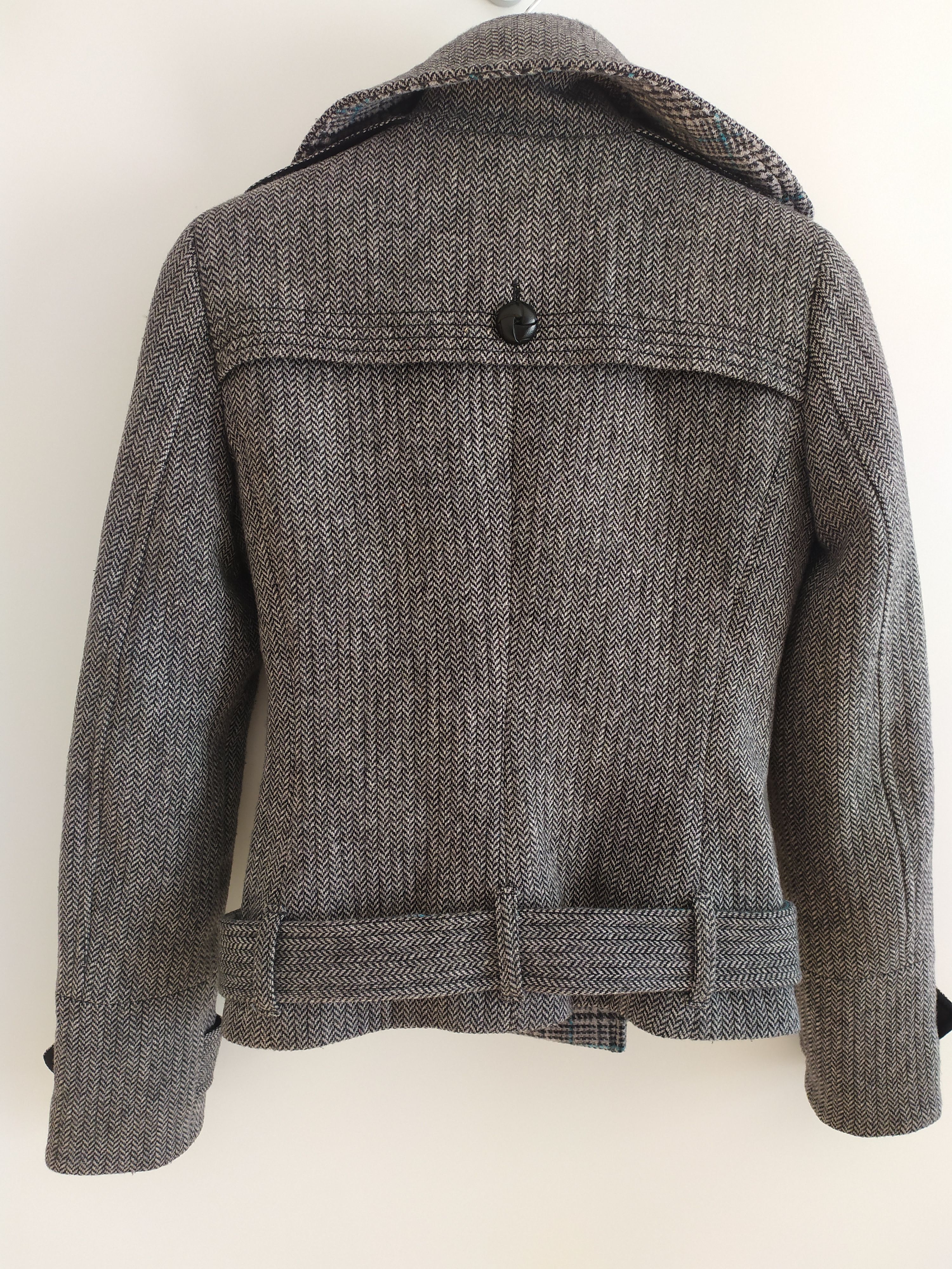 Mexx Ladies Herringbone short Tweed wool Coat for Women Size XXS / US 00 / IT 34 - 2 Thumbnail