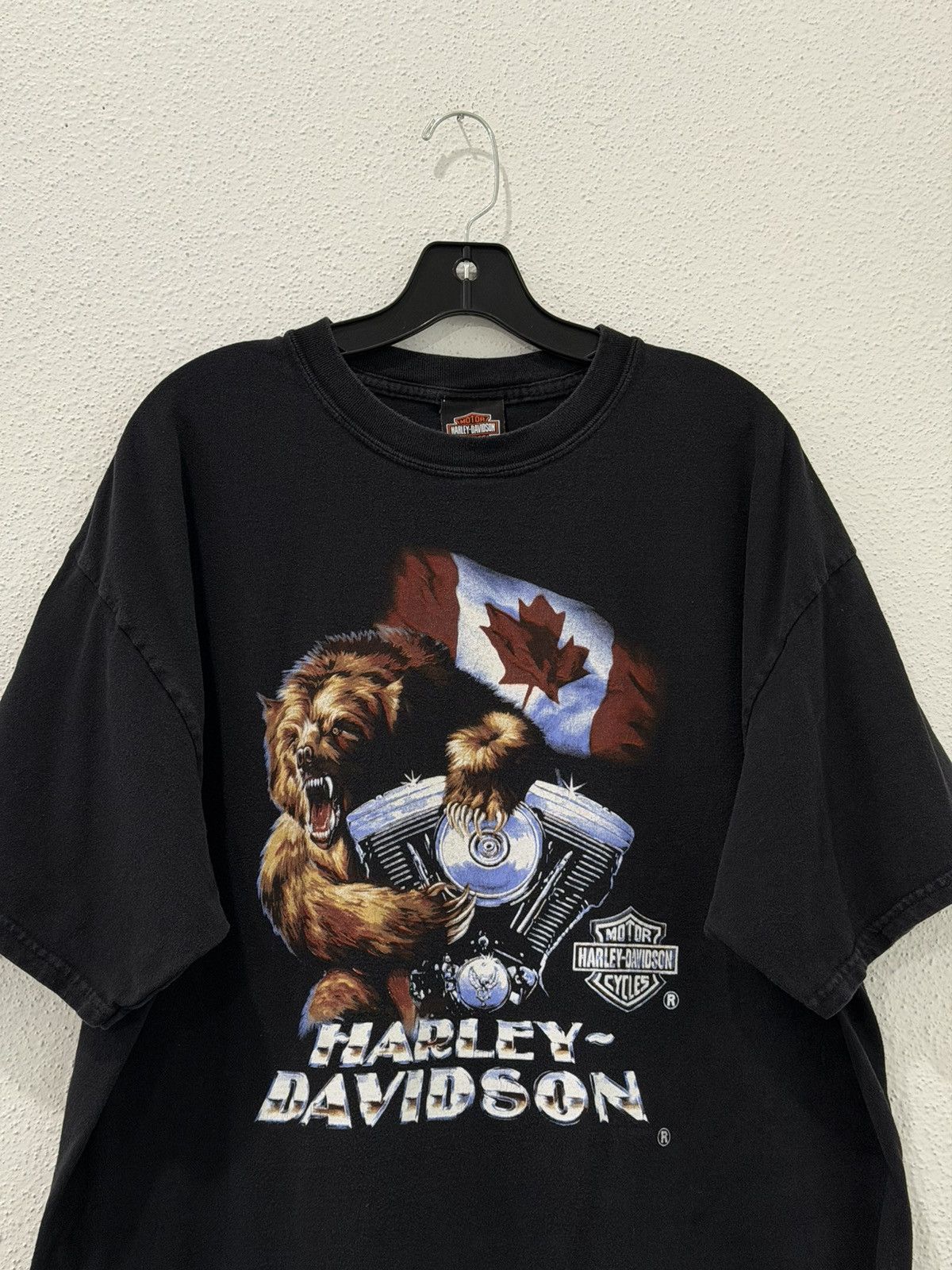 Harley Davidson Vintage 90s Harley Davidson Canadian Flag Grizzly Bear XL Size US XL / EU 56 / 4 - 2 Thumbnail
