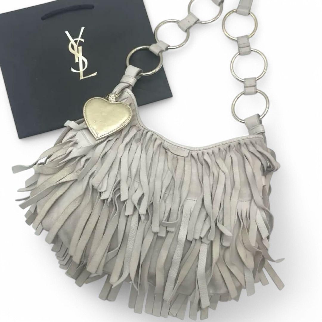 Yves Saint Laurent Yves Saint Laurent - Gauche Fringe Leather Chain Handbag Size ONE SIZE - 2 Thumbnail