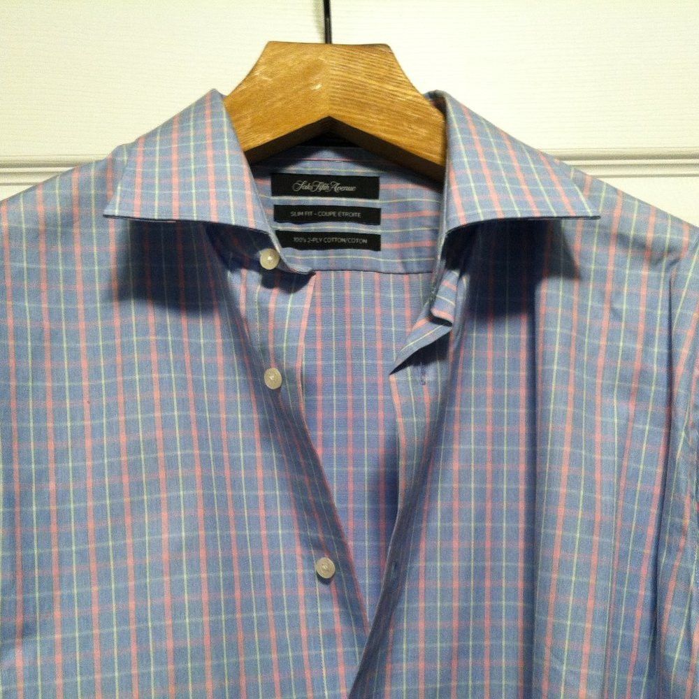 Saks Fifth Avenue SAKS FIFTH AVENUE MENS NEW 100%COTTON DRESS SHIRT 16.5/34-35 Size US L / EU 52-54 / 3 - 2 Thumbnail
