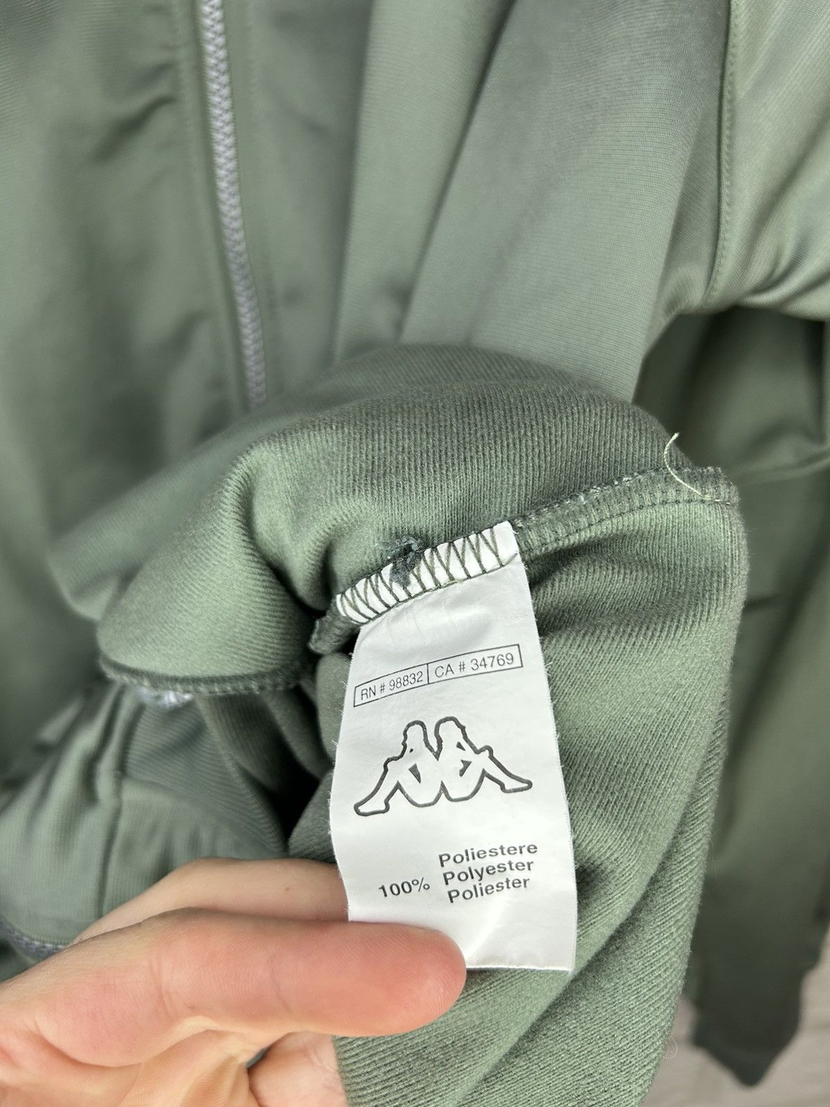 Kappa × Vintage Vintage 90s Kappa Olive Green Track Jacket Size US M / EU 48-50 / 2 - 8 Thumbnail