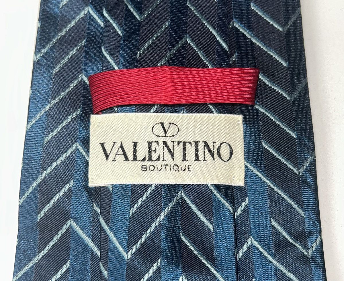 Valentino Valentino Blue Chevron Silk Neck Tie Size ONE SIZE - 7 Thumbnail