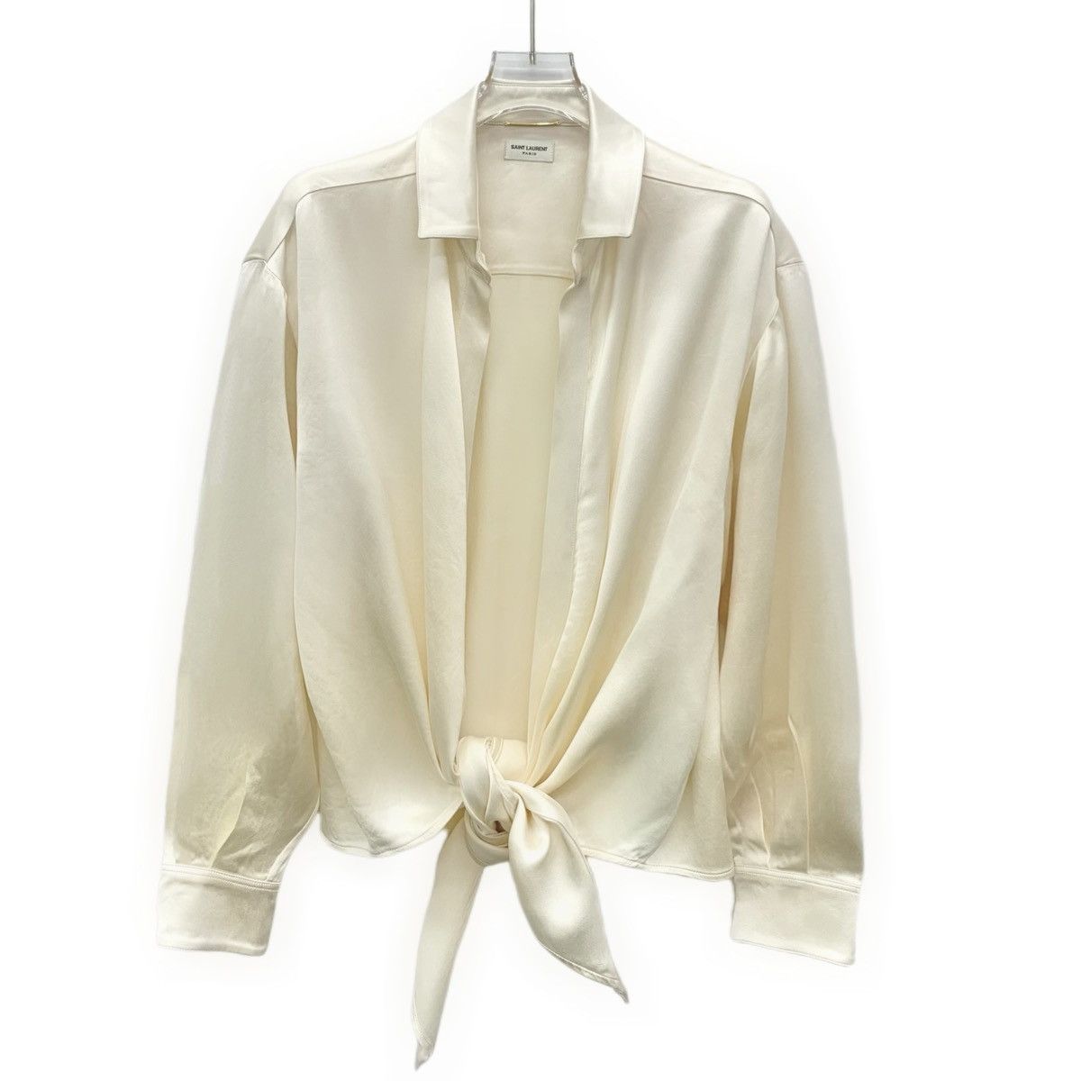 Yves Saint Laurent Yves Saint Laurent Champagne Silk Long Sleeve Shirt K26WX Size XS / US 0-2 / IT 36-38 - 1 Thumbnail