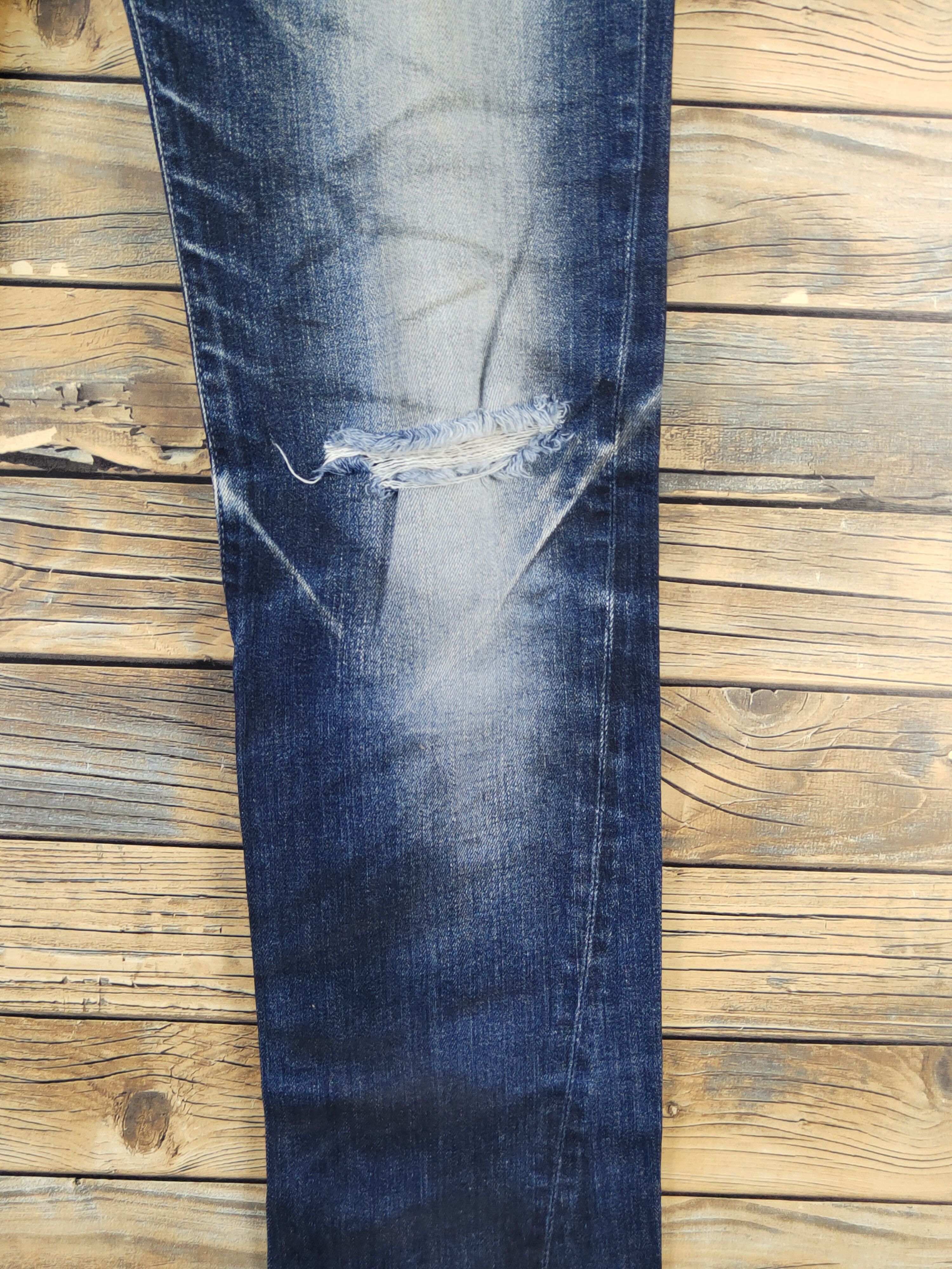 Tornado Mart Tornado Mart Dark Blue Distressed Ripped denim Jeans #W1587 Size US 32 / EU 48 - 7 Thumbnail