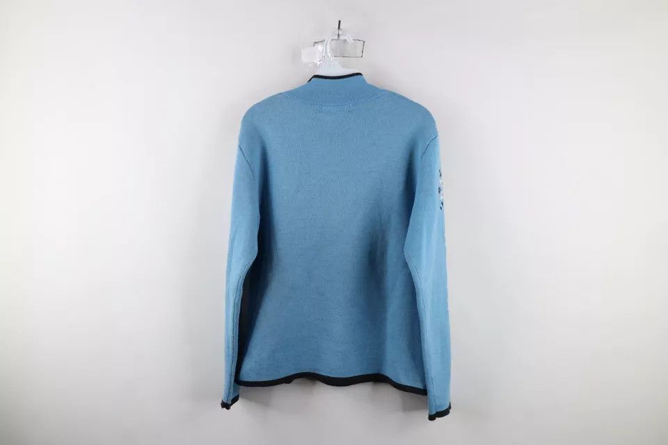 Vintage Vintage 90s Streetwear Wool Snowflake Knit Half Zip Sweater Size L / US 10 / IT 46 - 11 Thumbnail