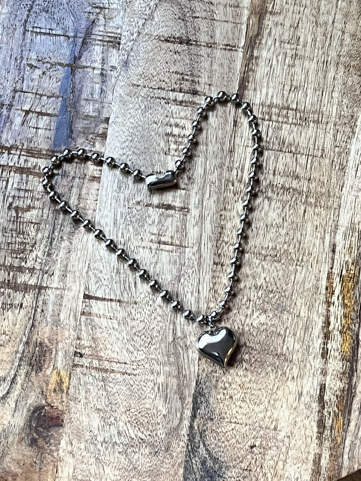 Other Puffed heart stainless steel necklace Size ONE SIZE - 3 Thumbnail