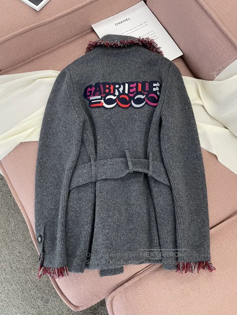 Chanel Chanel Gray coco letter printed tweed stitching lace-on ca Size S / US 4 / IT 40 - 4 Thumbnail