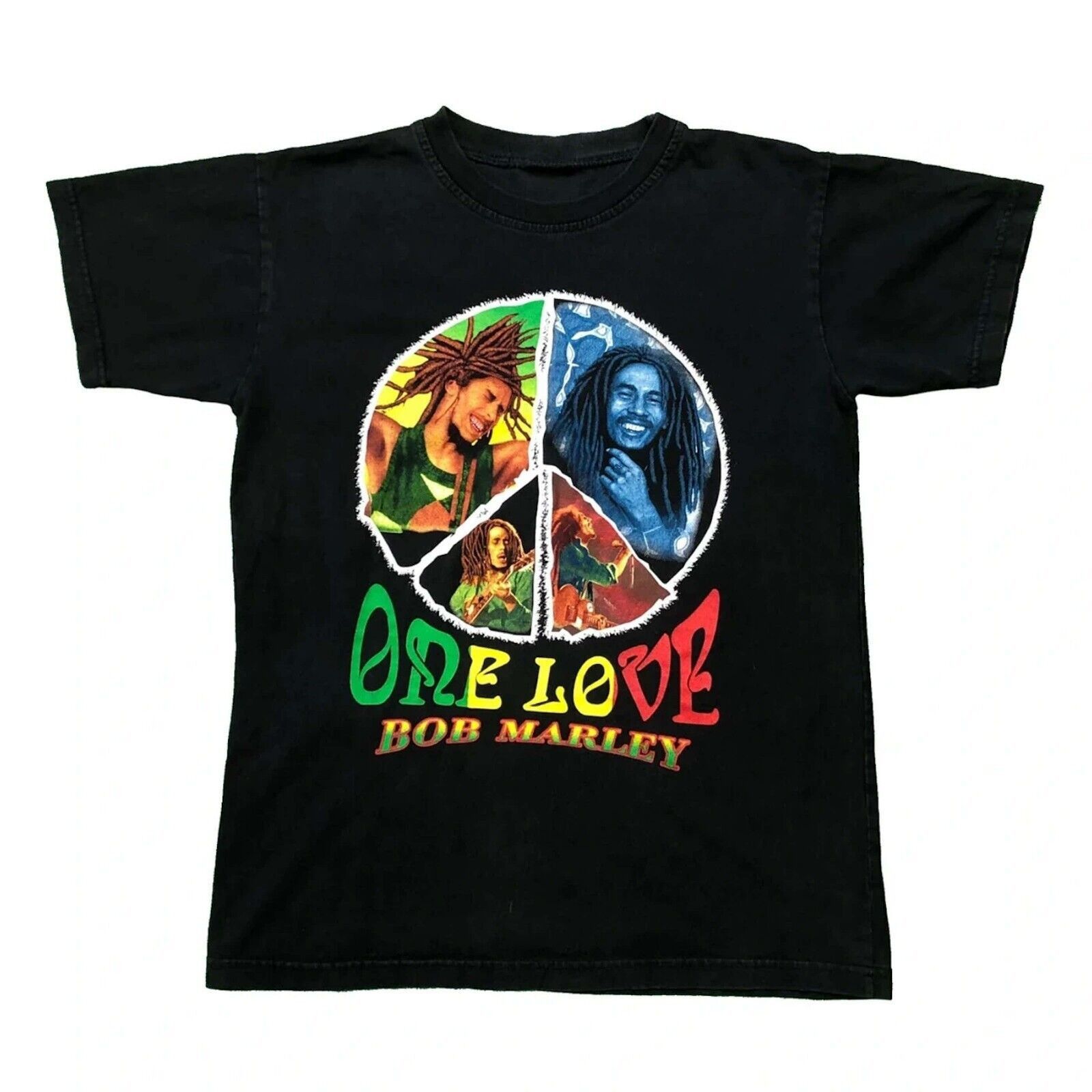Bob Marley × Rap Tees × Vintage VTG Bob Marley One Love T Shirt Small Double Sided Rap Tee Size US S / EU 44-46 / 1 - 1 Thumbnail