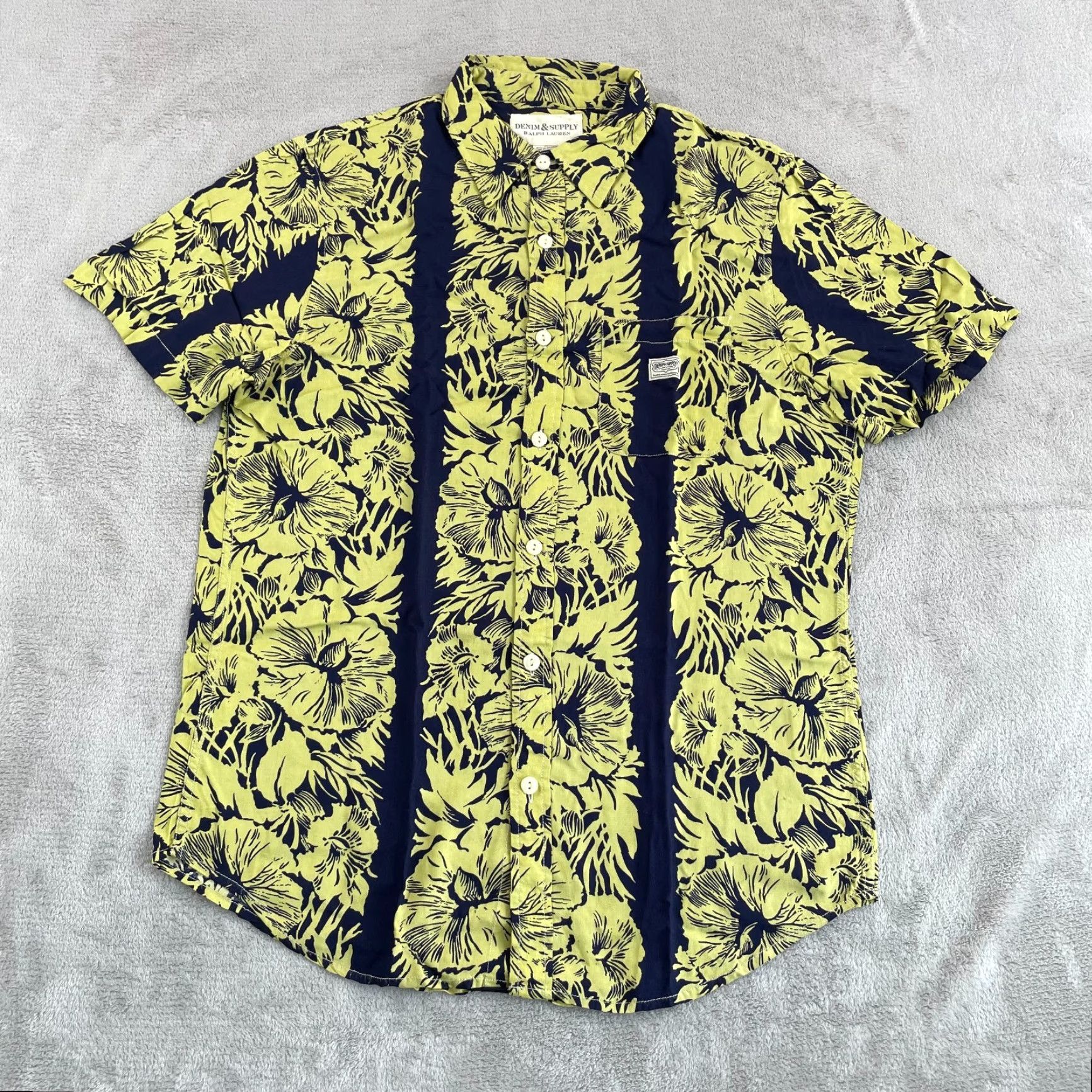 Vintage Denim & Supply Ralph Lauren Shirt Men M Multi Floral Hawaiian Short Sleeve Shirt (Button-Up) Size US M / EU 48-50 / 2 - 3 Thumbnail