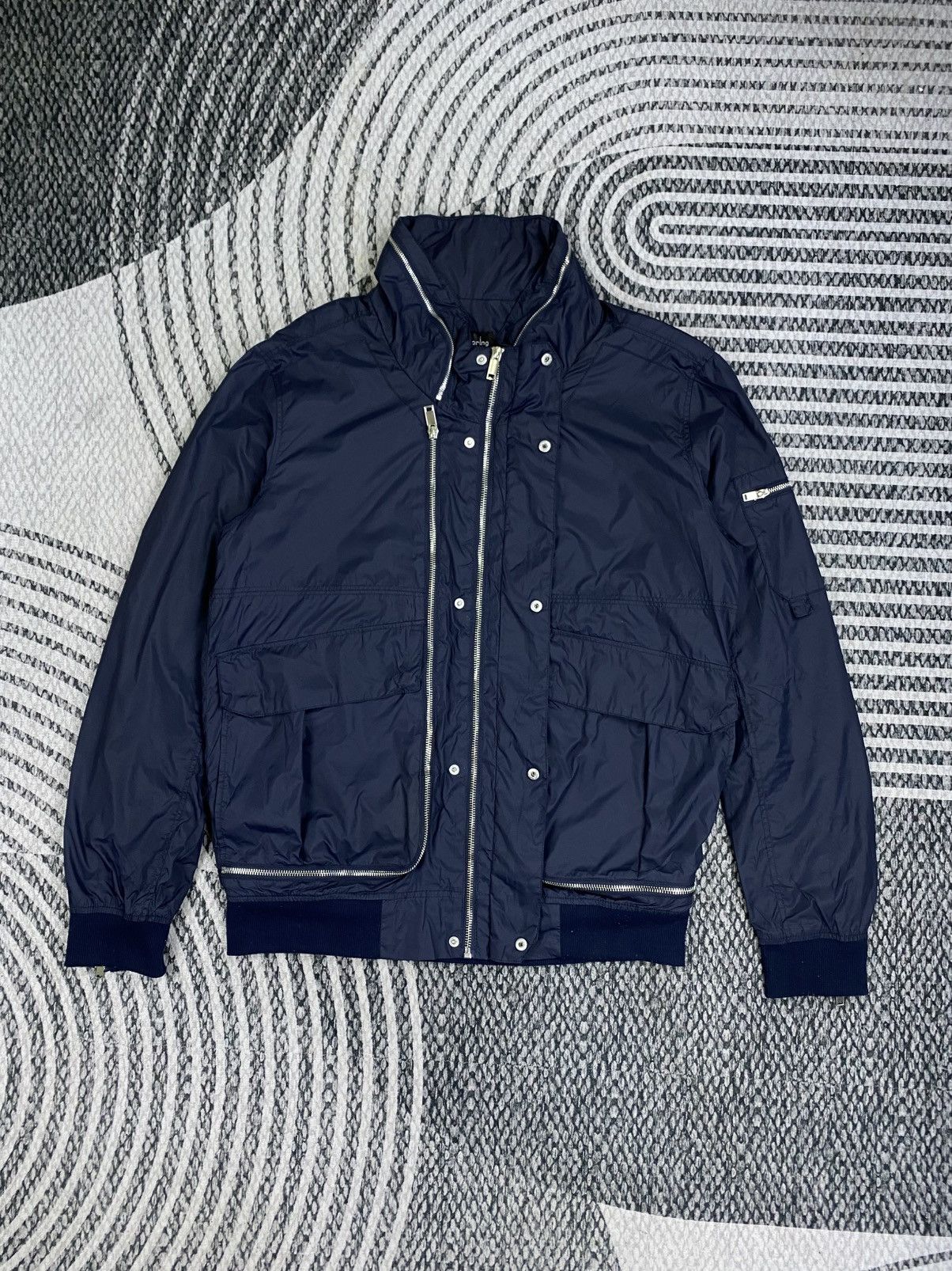 Japanese Brand Vintage Well Spring Casual Wear Navy Multi Zipper Jacket Size US M / EU 48-50 / 2 - 6 Thumbnail