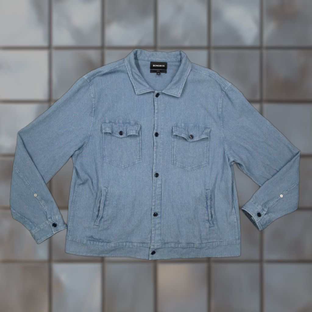 Bonobos VINTAGE Bonobos Jacket Shirt Men’s 2XL Slim Blue Button Up Over Shirt Shacket Casual All Seasons Pockets Jacket Mens Size US XXL / EU 58 / 5 - 1 Thumbnail