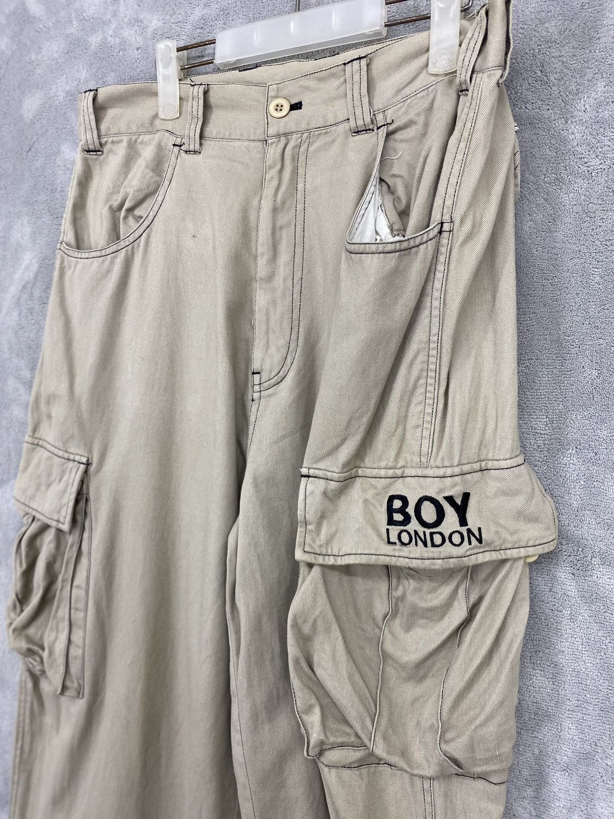 Boy London × Japanese Brand × Vintage Vintage 90s Boy London Travis Style Baggy Cargo Pants Size US 33 - 6 Thumbnail
