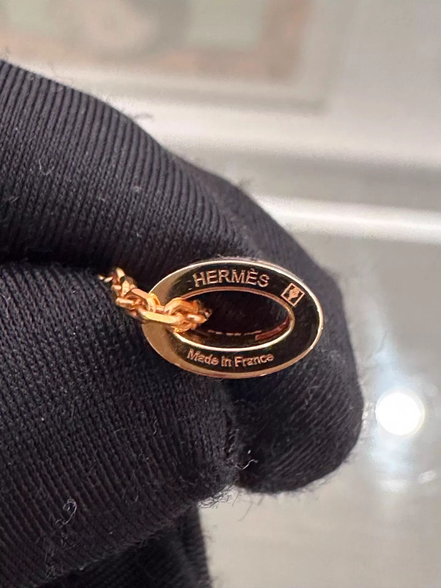 Hermes Hermès PopH Pink Enamel Mini H Rose Gold Necklace 40cm Size ONE SIZE - 6 Thumbnail