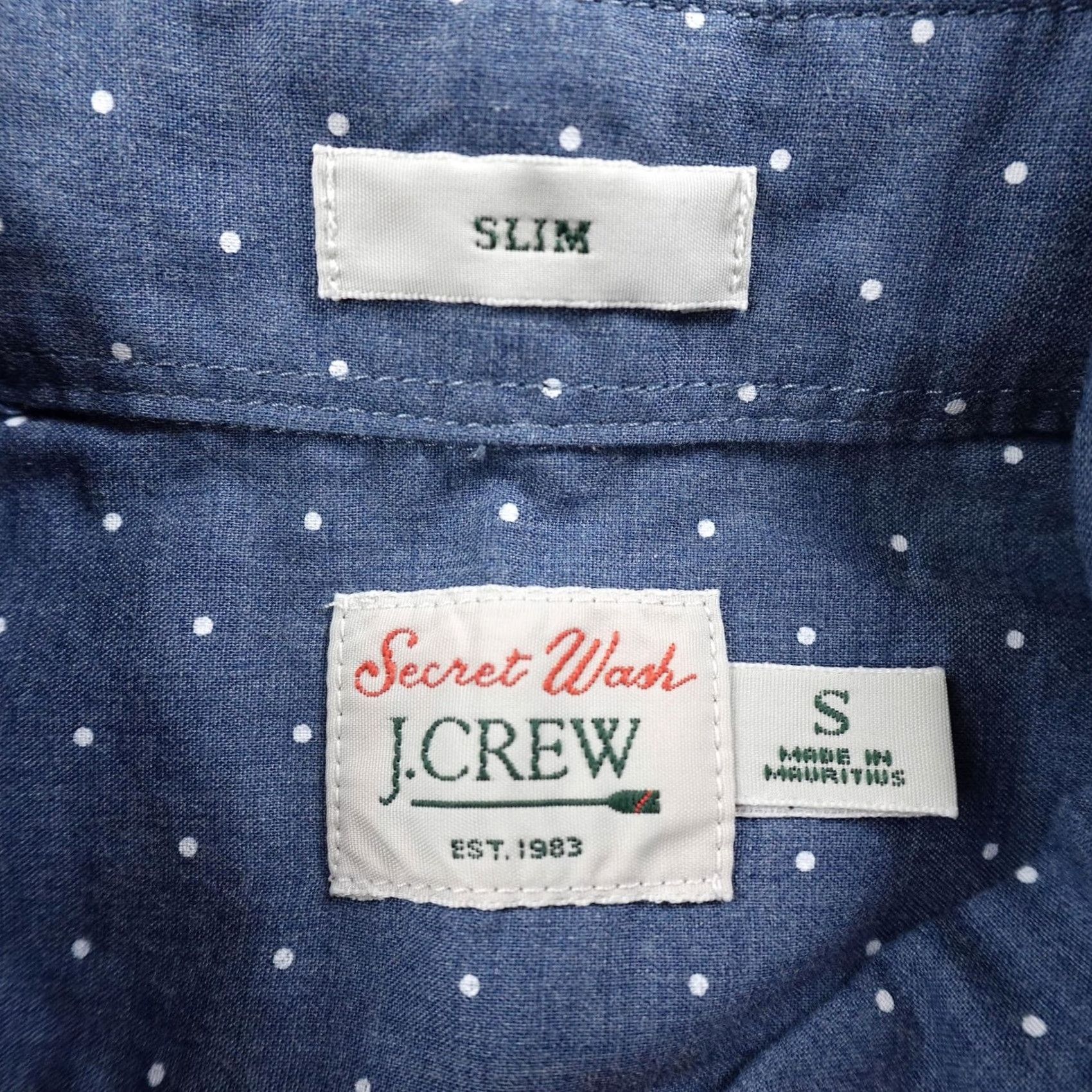 J.Crew J.CREW Shirt Slim Long Sleeve Button-Up Polka Dot Blue Mens S Size US S / EU 44-46 / 1 - 4 Thumbnail