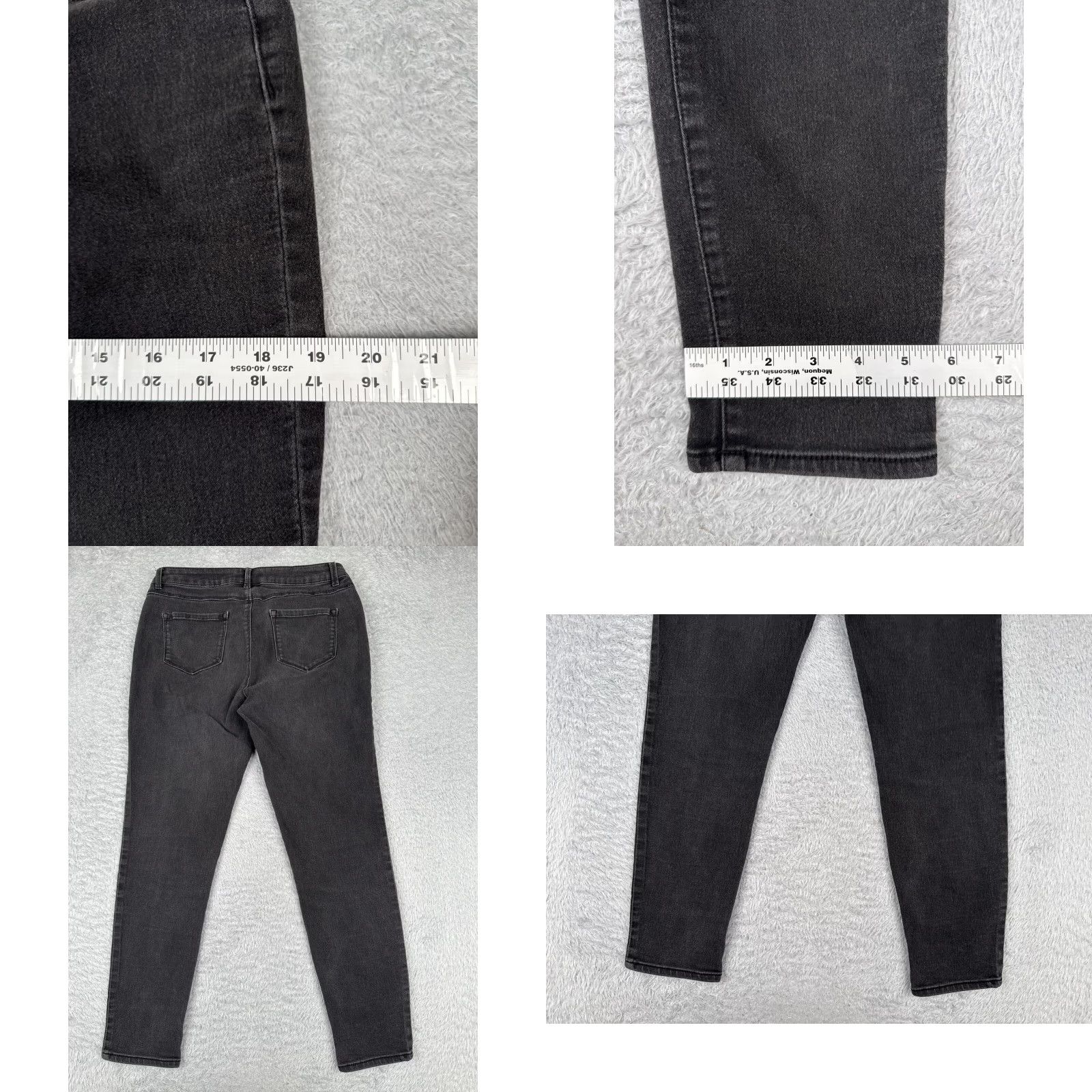 Vintage Blue Spice Jeans Juniors 13 Black Denim Skinny Mid Rise Cotton Blend 30x27 Size 34" / US 12 / IT 48 - 9 Thumbnail