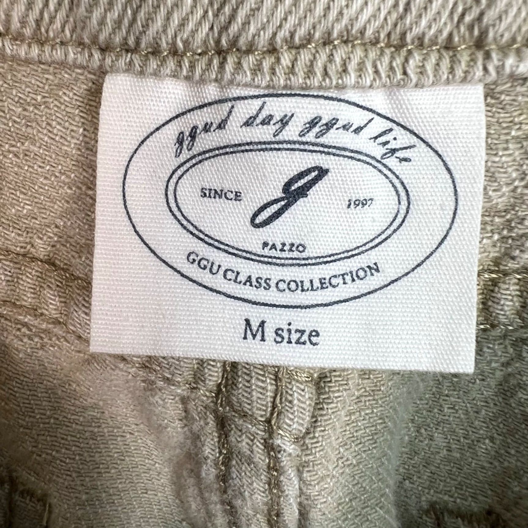 Denime VINTAGE Pazzo Womens Medium Wide-Leg Khaki Denim Jeans 100% Cotton Casual High-Rise Size 32" / US 10 / IT 46 - 3 Thumbnail