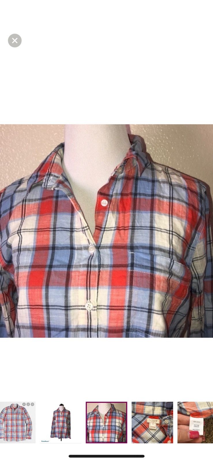 J.Crew J. Crew XS plaid popover blouse Size XS / US 0-2 / IT 36-38 - 4 Thumbnail