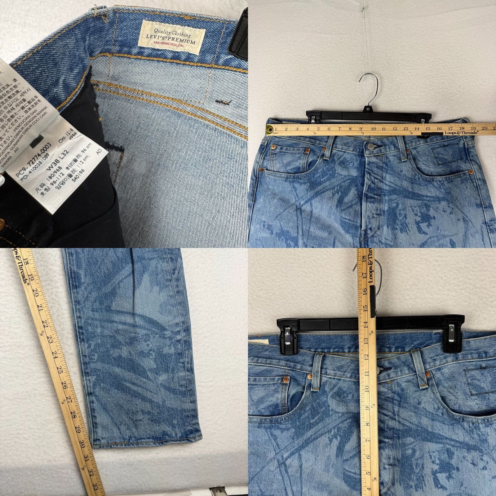 Levi's VINTAGE Levi's 501 Jeans 38x32 Distressed Blue Cotton Denim Regular Straight Men Size US 38 / EU 54 - 8 Thumbnail