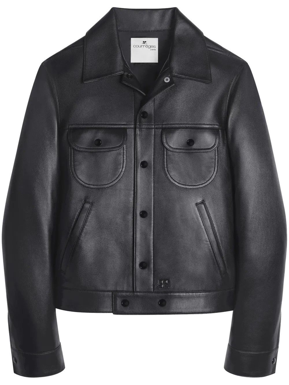 Courreges Courrèges Button-Up Leather Shirt Trucker Jacket - 50 Size US M / EU 48-50 / 2 - 1 Thumbnail