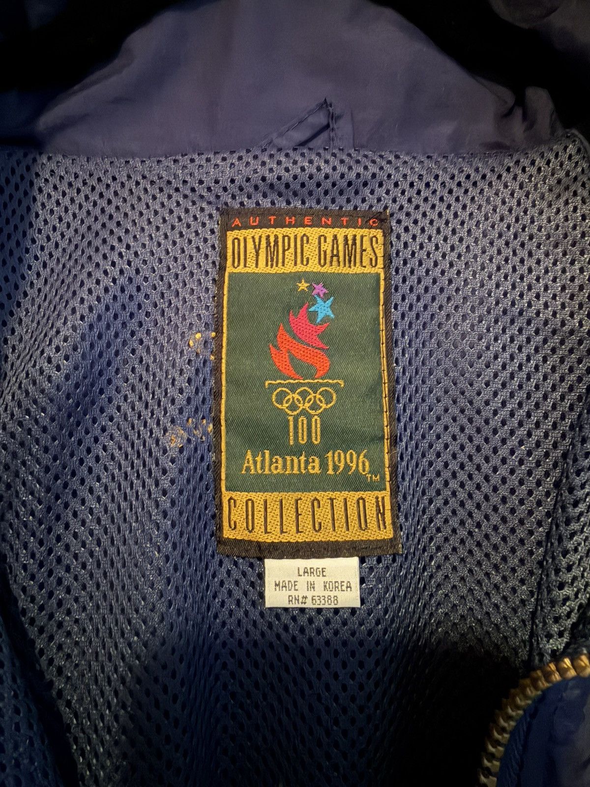Logo Athletic Vintage 1996 Olympics Atlanta - Navy blue windbreaker Size US L / EU 52-54 / 3 - 4 Thumbnail