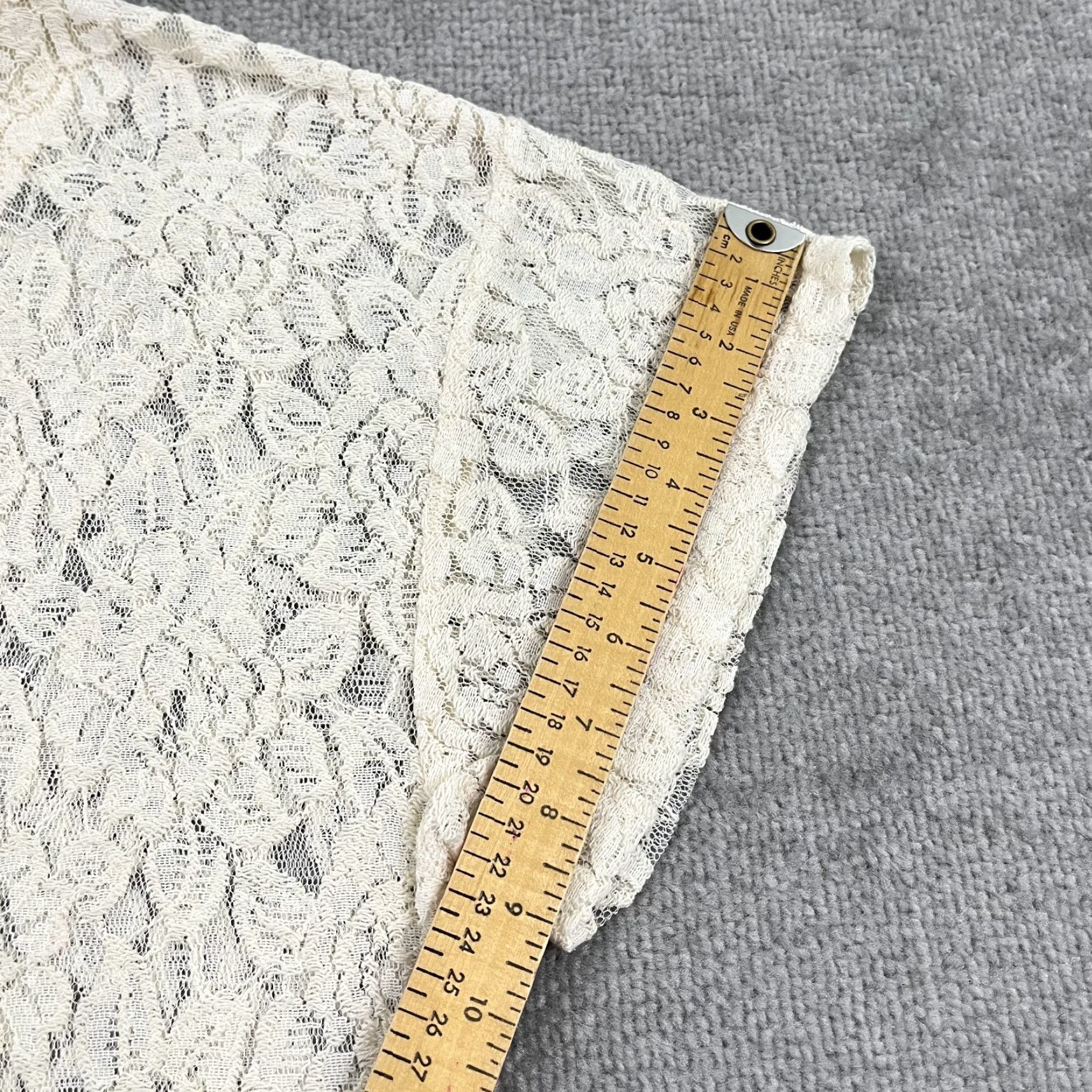 Vintage Sundance Blouse Womens Medium Cream Black Striped Floral Lace Sheer Boho Shirt Size M / US 6-8 / IT 42-44 - 7 Thumbnail