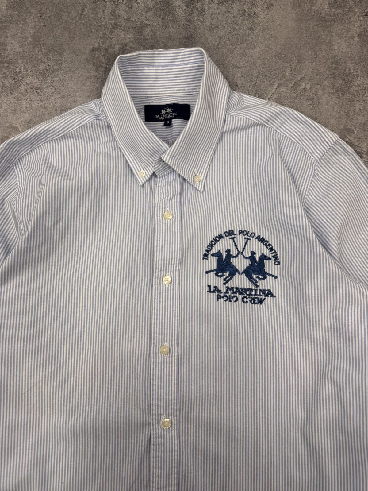 La Martina La Martina Men Striped Shirt Blue/White Size S Size US S / EU 44-46 / 1 - 2 Thumbnail