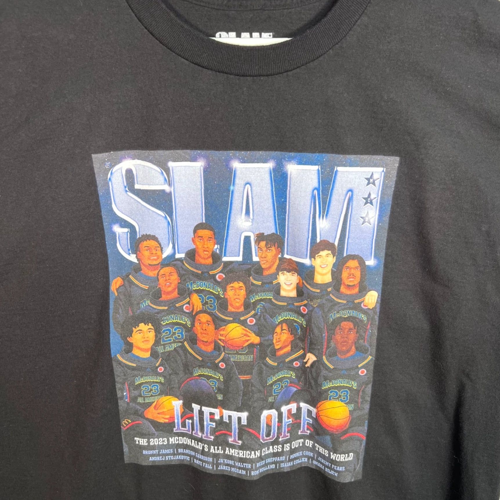 Vintage VINTAGE Slam "Lift Off" 2023 McDonalds All American Class Black T-Shirt XL Mens Cotton 100% Short Sleeve Crew Neck Size US XL / EU 56 / 4 - 4 Thumbnail