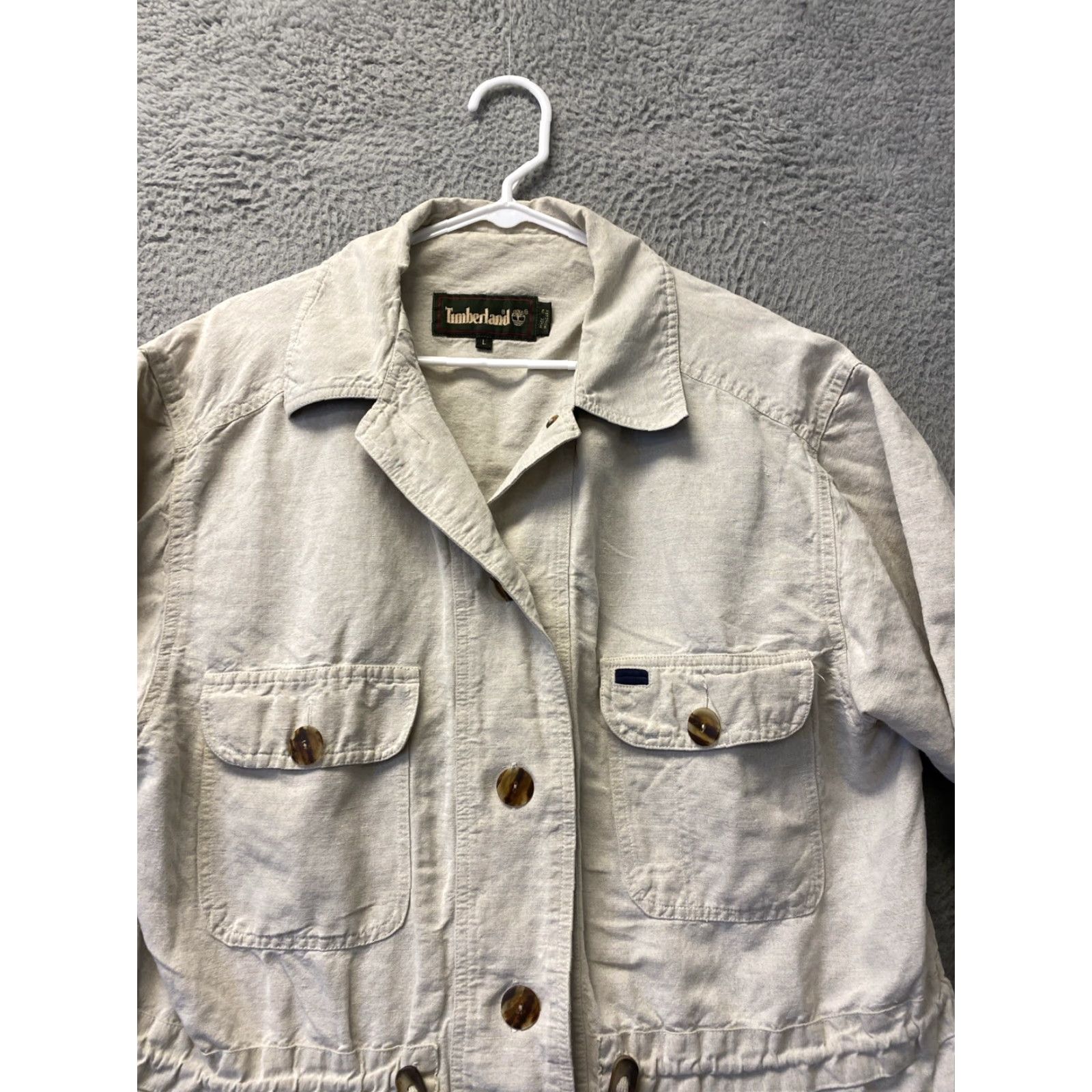 Timberland VINTAGE Timberland Women's Jacket Casual Outdoors Large Beige Cotton Blend 90s Outdoor Fall Winter Size L / US 10 / IT 46 - 3 Thumbnail