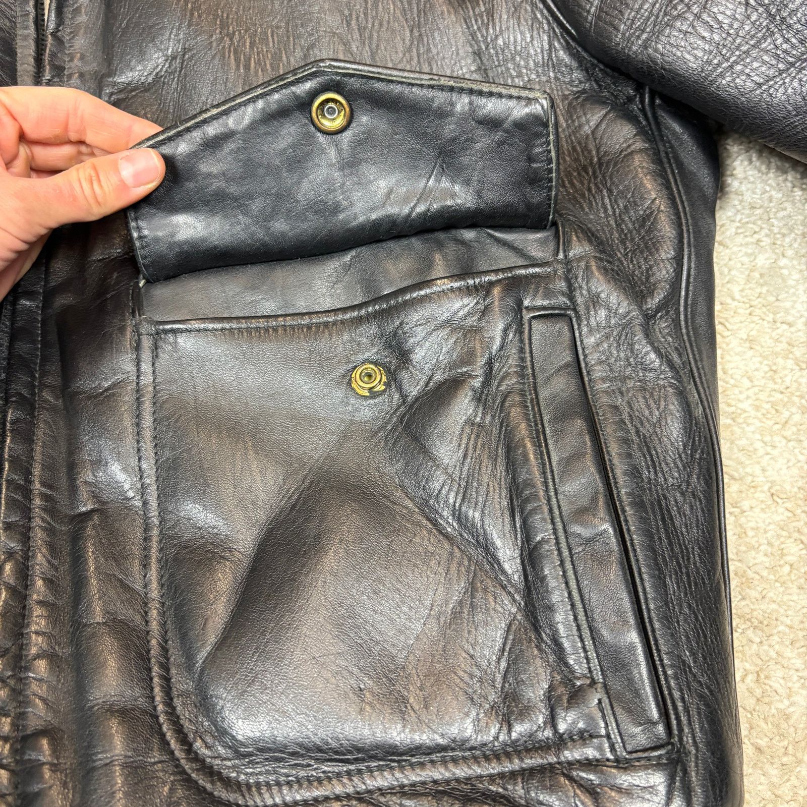 Vintage Vintage 40s 50s Sierra Sportswear Horsehide Leather Jacket Size US L / EU 52-54 / 3 - 7 Thumbnail