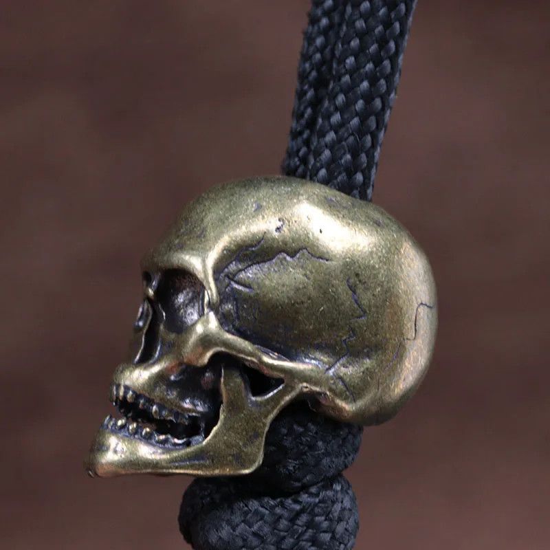 Handmade 3Pcs Broken Skull Knife Beads Paracord Bead Zipper Umbrella Size ONE SIZE - 2 Thumbnail
