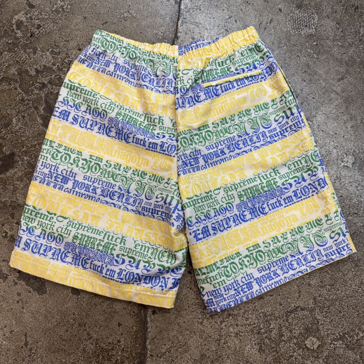 Supreme Supreme Green Yellow and Blue Latin Script Shorts Size US 32 / EU 48 - 2 Thumbnail