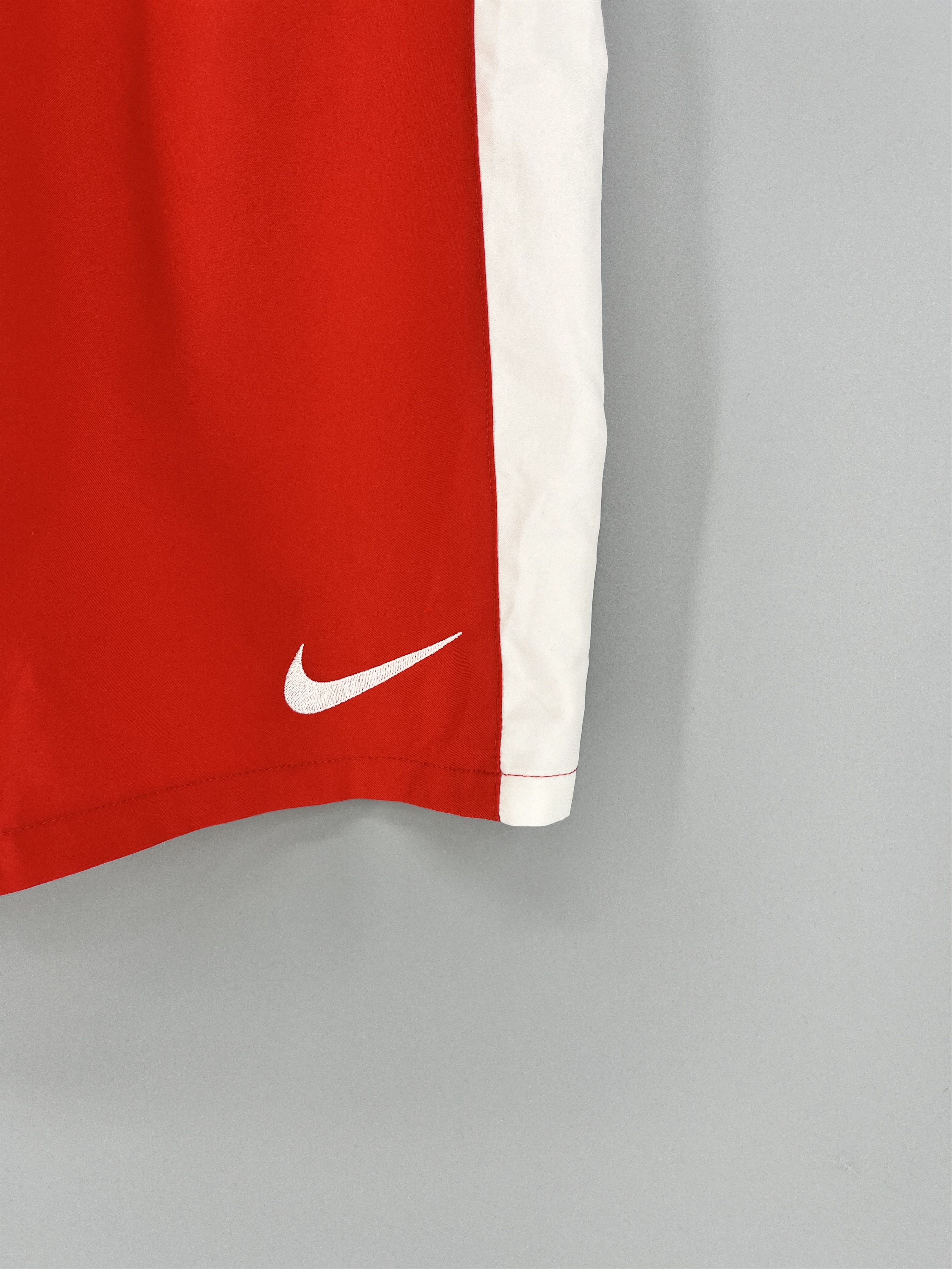 Nike × Vintage 90s Vintage Nike Red Nylon Mini Swoosh Shorts Travis Sty Size US 32 / EU 48 - 4 Thumbnail
