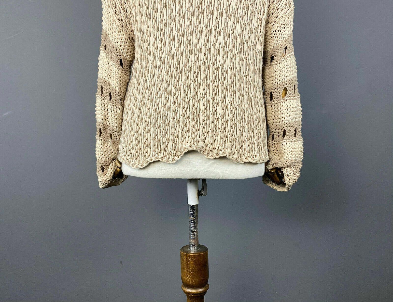 Designer Elisa Cavaletti Beige Desiged Cardigan Sweater Size 1 / S Size M / US 6-8 / IT 42-44 - 7 Thumbnail